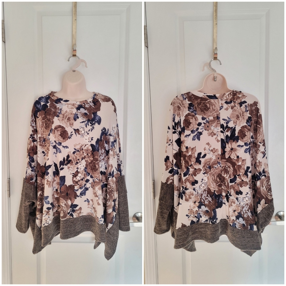 NWOT Egs California Floral Oversized Blouse Small